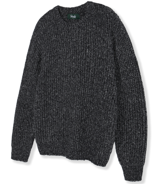 ADN Bokashi Hatch round neck knit семинар — длинный вязаный топ [чеккар]