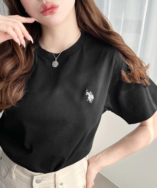 moment+ U.S. POLO ASSN. хлопковая футболка с вышивкой, короткий рукав