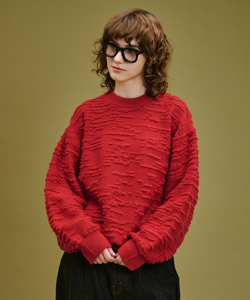 LOOPED JACQUARD TEXTURE KNIT трикотаж с петлевым жаккардовым узором