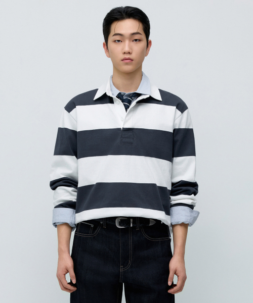 LILAX D‑strip raglan T‑shirt [NAIVY/IVORY]