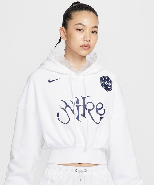 NIKE AS W NSW OS FLC CROP PO HDY GC — женская укороченная худи Nike Sportswear OS Fleece Crop
