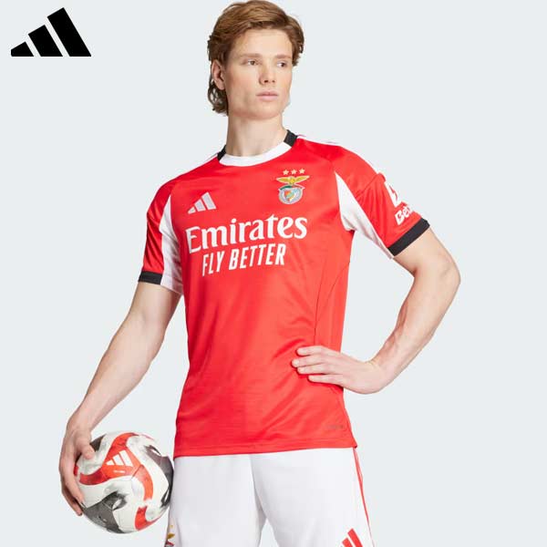 Футбольная одежда Adidas SL Benfica 25/26 домашняя форма реплика KPU88‑JD1403 — красно‑белая, для фанатов Benfica