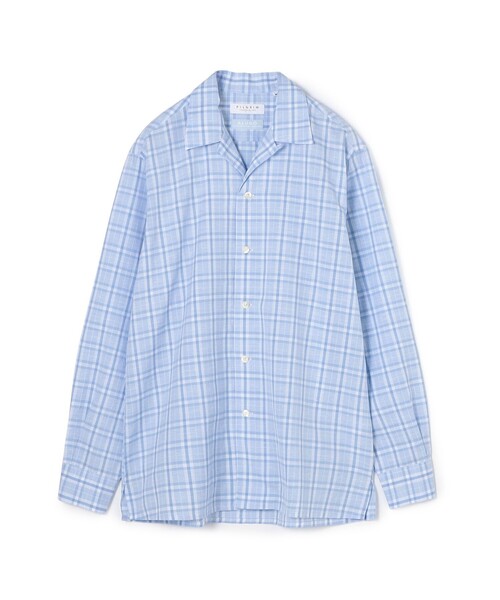 Cottonlinen Open Collar Long Sleeve ChecKshirt ALUMO