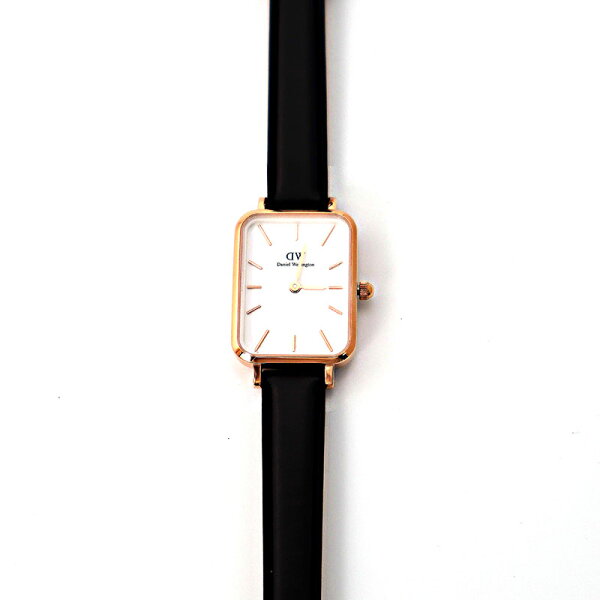 Часы Daniel Wellington DW00100434, женские, белые и черные, QUADRO PRESSED SHEFFIELD, квадратные, с кожаным ремешком, кварцевые, элегантные.