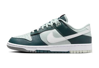 Классические кроссовки Nike Dunk Low Retro PRM Deep Green/Light Jungle/White, низкий силуэт, стрит‑стайл