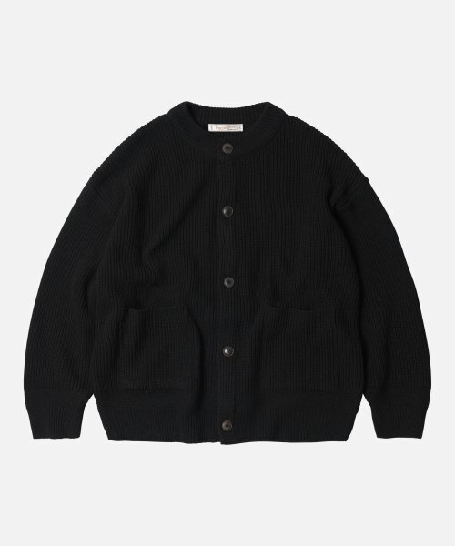 HEAVY WOOL ROUND CARDIGAN — тяжёлый шерстяной круглый кардиган, чёрный