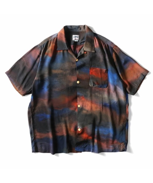HOUSTON GRADATION ALOHA SHIRT — гавайская рубашка градация, 百虎龍 бандана柄, японское производство