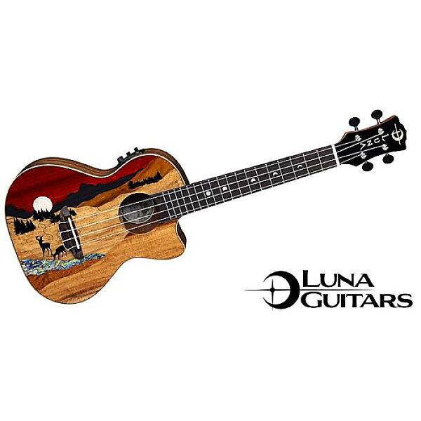 LUNA GUITARS Uke Vista Deer Tenor — сопроводительный чехол и сумка для гитары, специальная подставка для лётных каналов