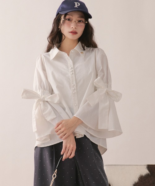 Блузка с рукавами‑ленточками / ribbon sleeve blouse