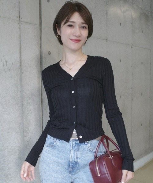 V‑neck silk кардиган