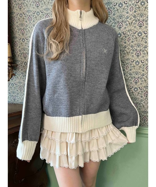 Lining zip‑knit parker