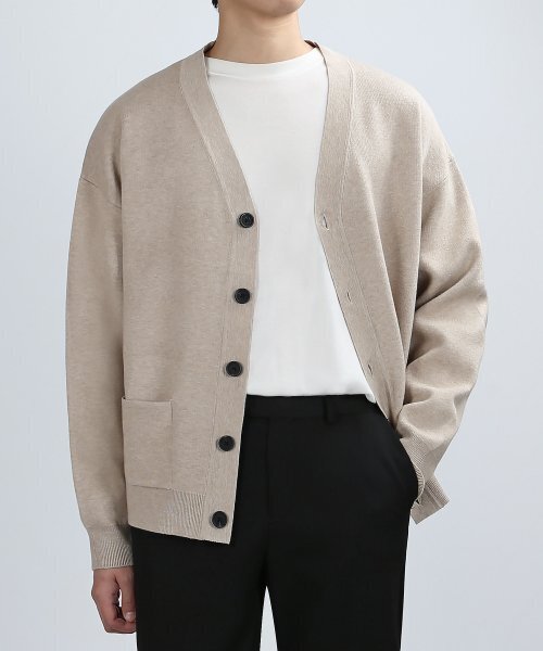 ELASTIC TENSION CARDIGAN (BEIGE) — эластичный кардиган бежевый
