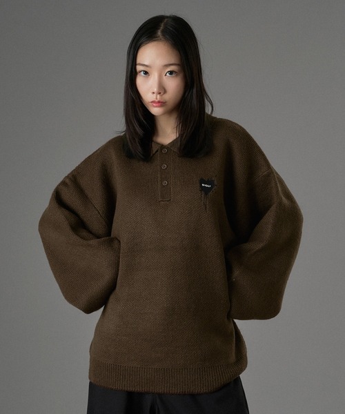 ASSORT VOLUME KNIT POLO 25AW — объёмная вязаная поло