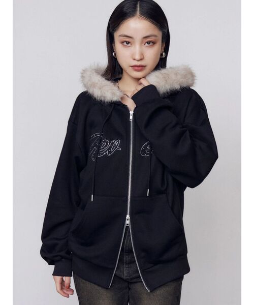 Fake Fur Drop Zip Parka — парка с искусственным мехом