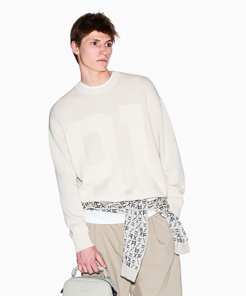 [A|X Armani Exchange] 191 Logo Cotton Knit Pool‑Over