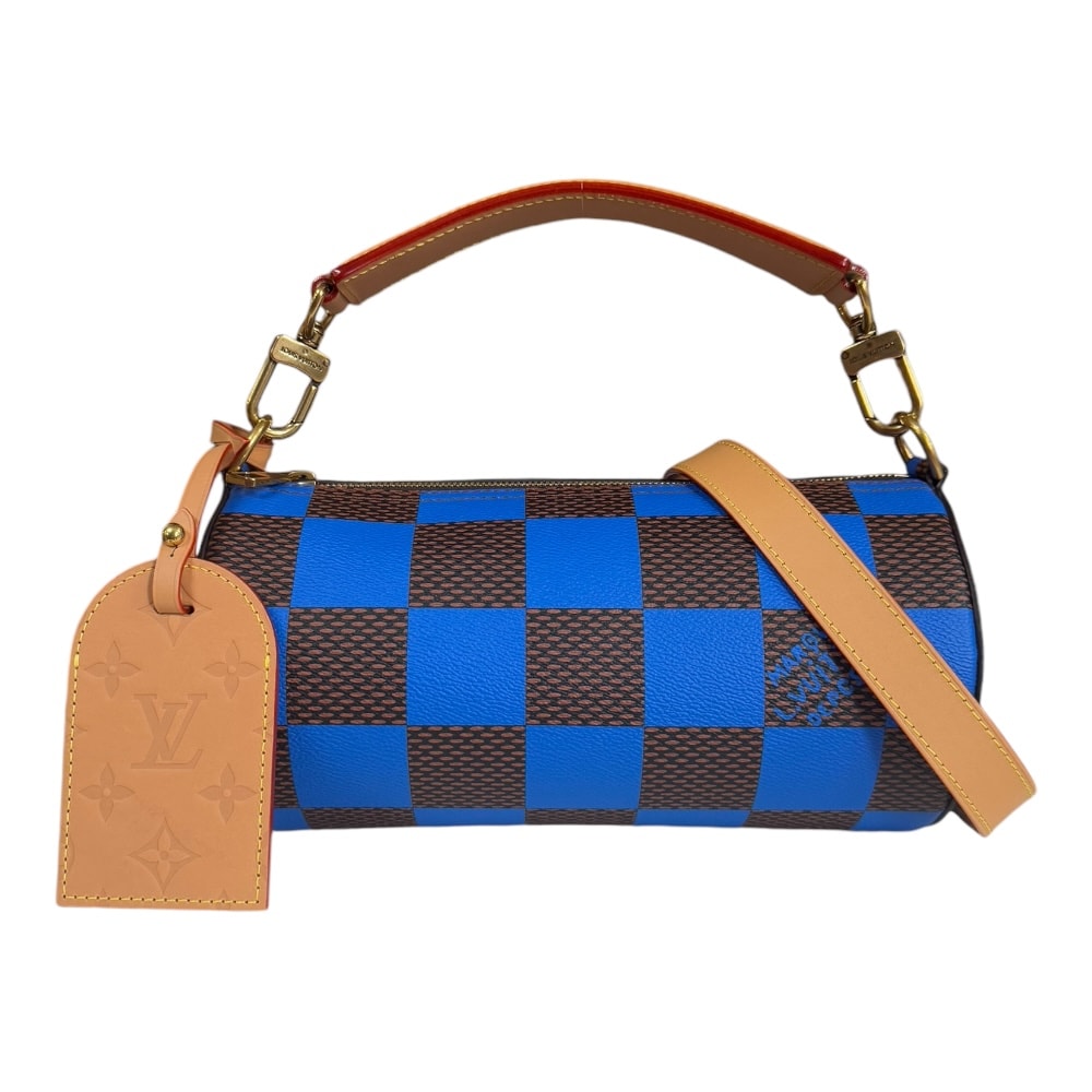 Сумка Louis Vuitton Soft Polochon PM Damier Pop, модель N40565, синяя, унисекс, б/у.