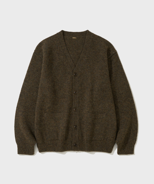 Shaggy Dog Reverse Seam Cardigan (Brown).
