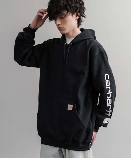 Carhartt Midweight Logo Sleeve Graphic Sweatshirt — свитшот Carhartt с логотипом на рукаве, средний вес, белый/пуловер‑оверпарка