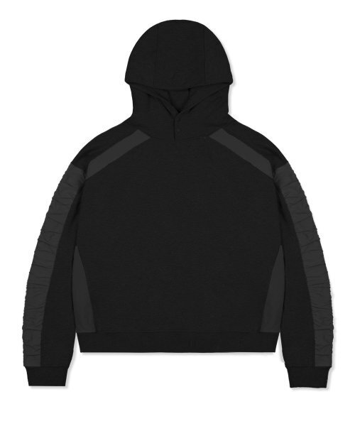 XTT057 loose fit джерси шаринг‑нэйлон коттон фур‑парка (чёрный)