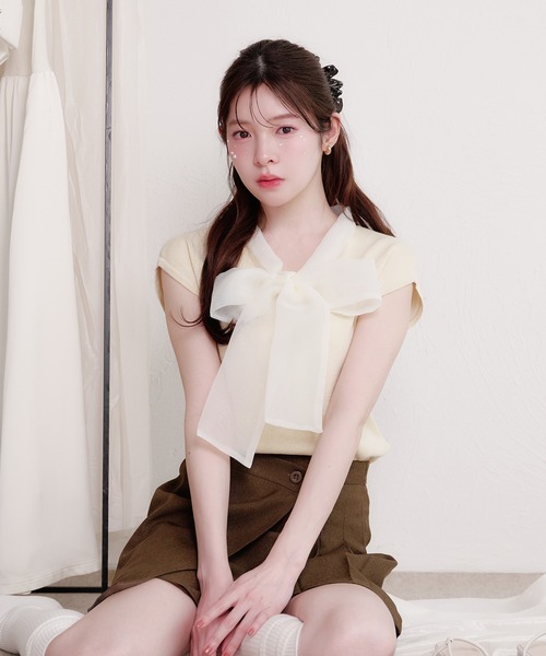 Органди лента вязаные топы / organdy ribbon knit tops