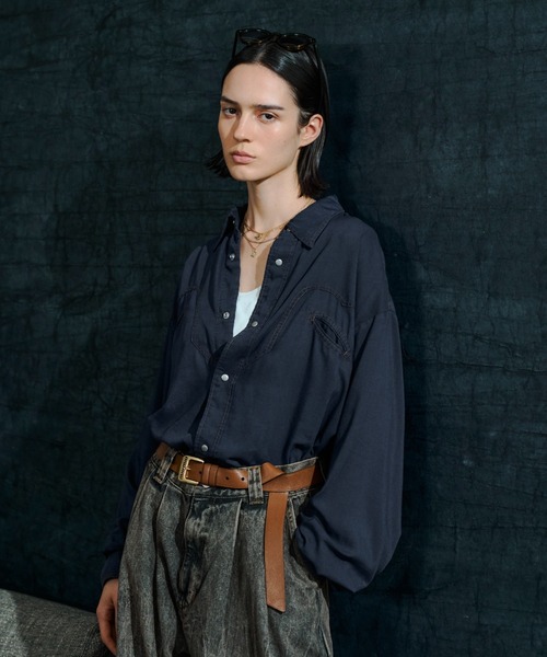 Прозрачная джинсовая вестерн-рубашка Sheer Denim Western Shirt