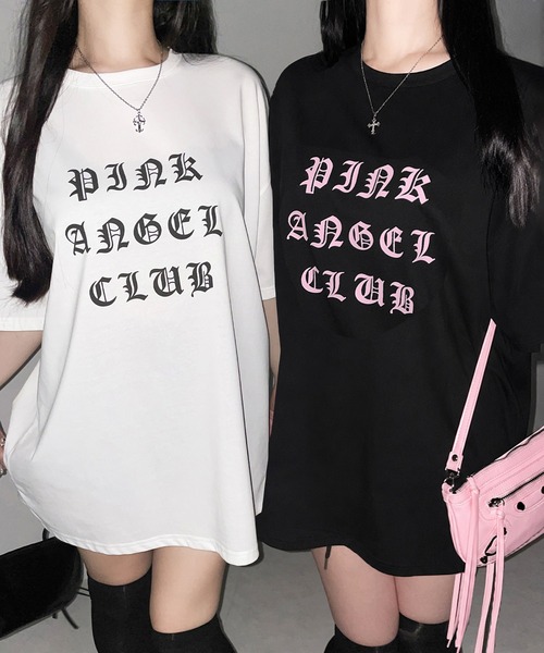 PINK ANGEL CLUB футболка Grunge Logo Big T‑shirt
