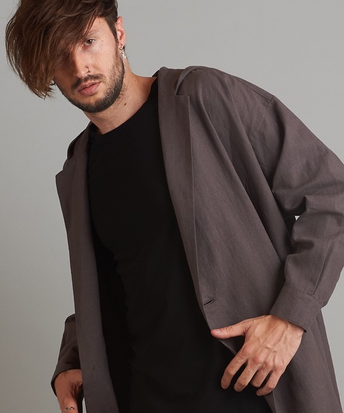 NO ID. Asymmetry Hooded Big Long Gown асимметричное худи‑пальто длинное