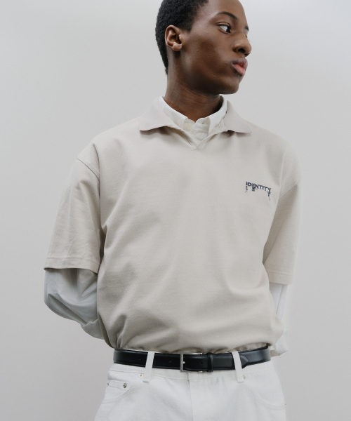 OPEN LOGO POLO бежевое поло
