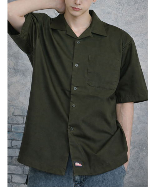 [neos] GENUINE DICKIES джинсы-туил open collar поло, полуклассическая рубашка с рельефной вышивкой Big Logo