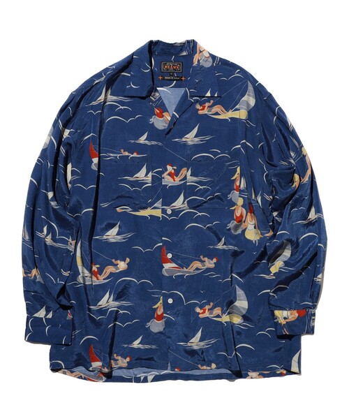 Open Collar Cupro Print рубашка с открытым воротником