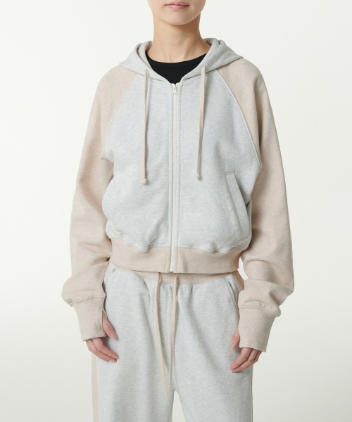 Women's crop raglan full‑pad parker jacket — куртка‑разрез с плечом, оверсайз, с подкладкой (Орто/Хедер‑версия)