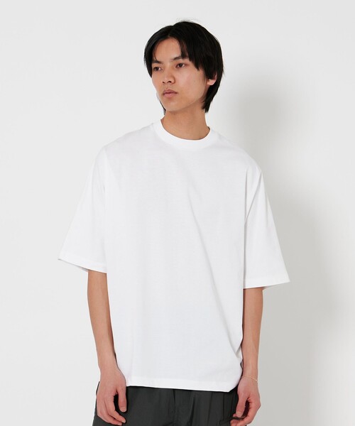 <H> Mero cotton Dormans‑style sleeve‑rib T‑shirt — футболка с меро‑катоновой отделкой
