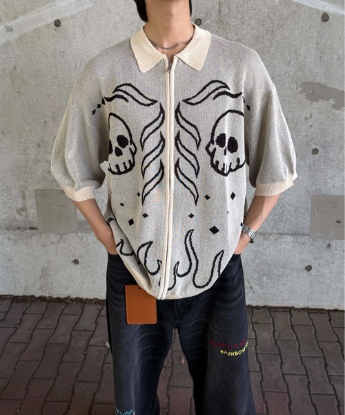 Skull jagard джемпер‑нит