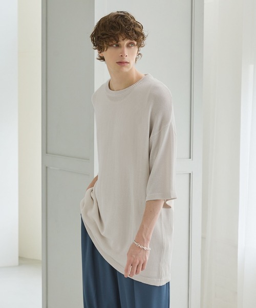 Short sleeve sleeve‑slub summer knit