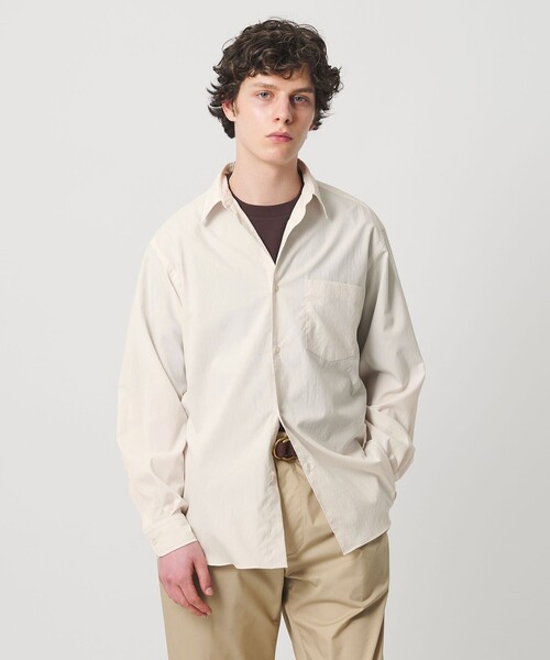 Four Seasons poplin regular collar T‑shirt — Yoko stretch
