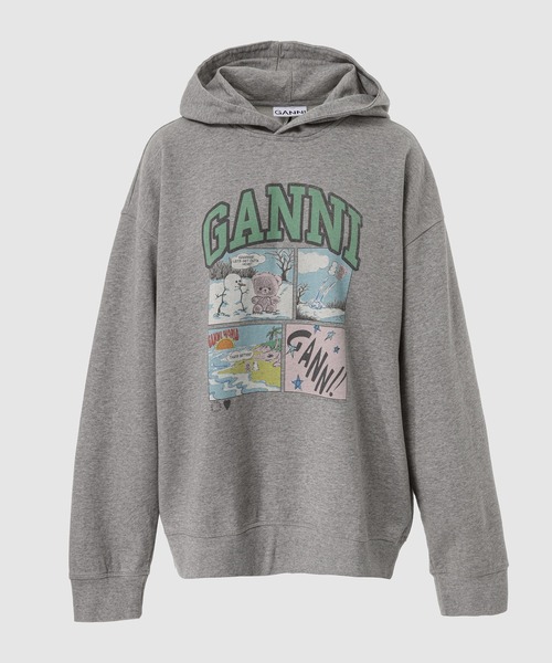 Isoli Oversized Hoodie Bear Comic — оверсайз‑худи с медвежьим принтом