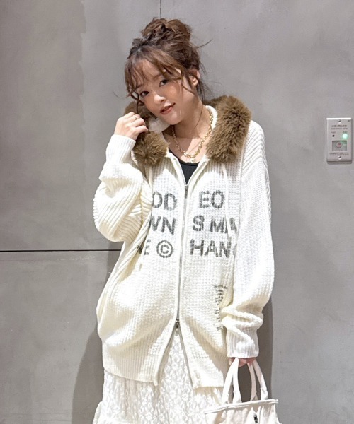 FADE LOGO knit zip‑up hoodie — худи с деграде‑логотипом