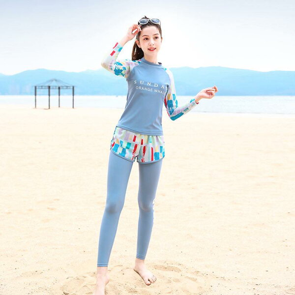 Кикс женский Wetsuits — спа‑сет, длинный рукав, купальник, большой UV‑защитный костюм для серфинга/спорт