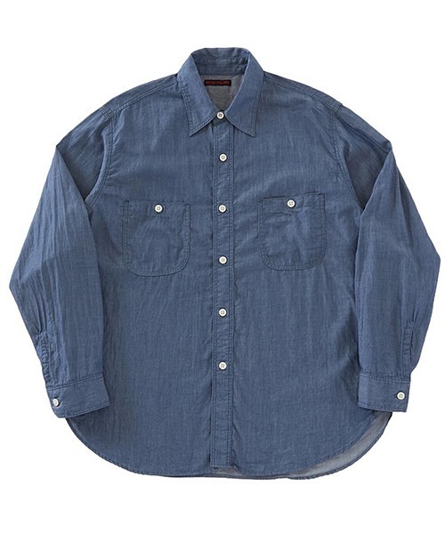 Superlight denim long‑sleeve relaxed shirt