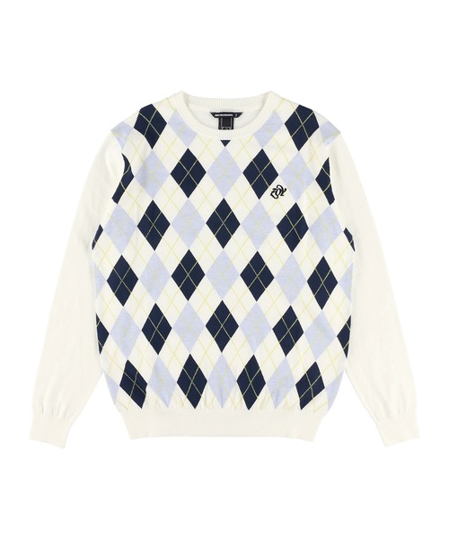MENS Argyle длинный рукав пуловер