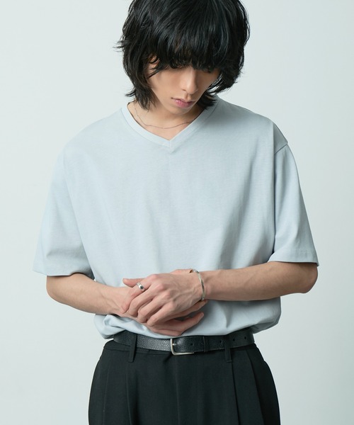 <охлаждающий контакт> куртка Cool High‑Gauge Cotton реглан V‑ноге T‑футболка (CIYOT)