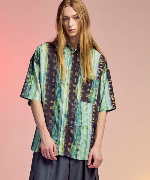 [UNISEX] [LIMITED EDITION] ORIGINAL GRAPHIC Prime‑Over Regular Collar Short Sleeve Shirt — MAISON SPECIAL