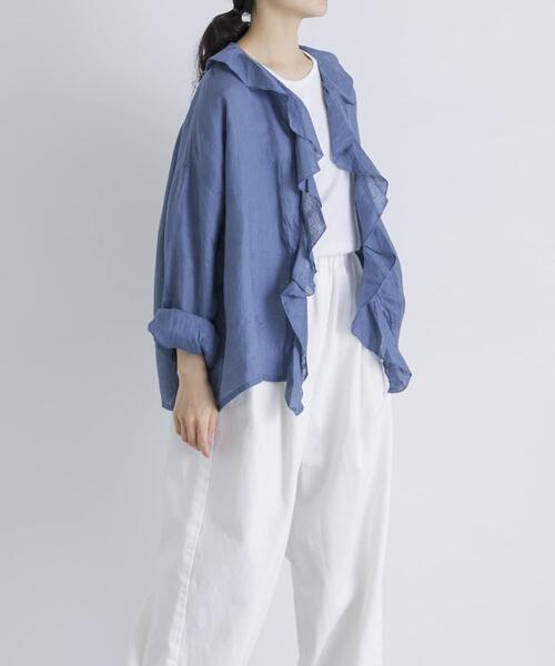 Light linen frill collar shirt — лёгкая льняная рубашка с рюшами на воротнике