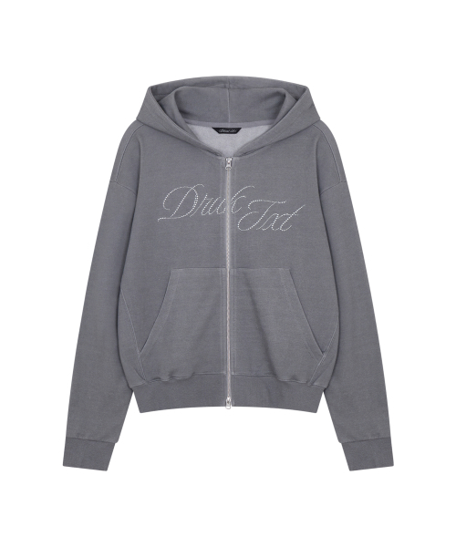 Hotfix Pigment Zip‑Up Hoodie Gray — серая худи‑куртка на молнии