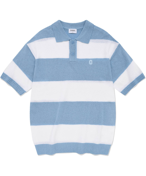 C-логотип трикотажная футболка — Half-knit blue