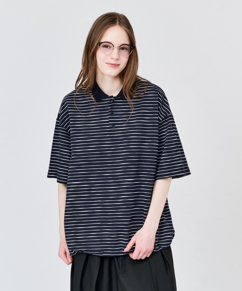 SKETCH BORDER S/S POLO — поло с полосами