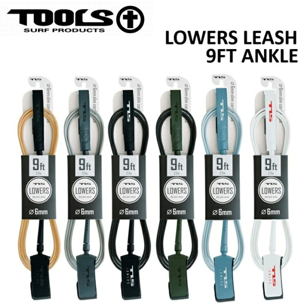 TOOLS Leash LOWERS 9FT ANKLE — сёрф‑лейш 6 мм, длинный, для ботинок, черный