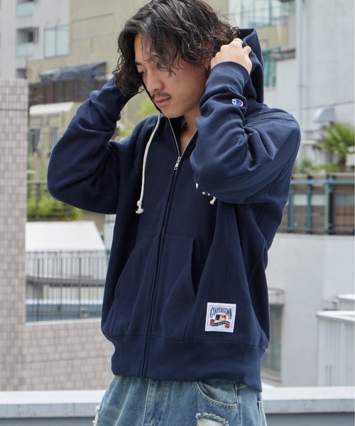 MLB × Champion ZIP‑UP HOODIE VINTAGE — худи с логотипом, мужская коллекция 2026 осень/зима