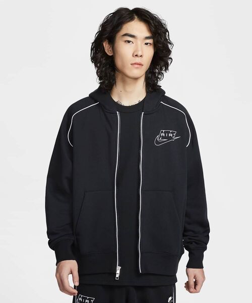 Nike Air Men’s Full‑Zip Fleece Hoodie IF1275-010, черный, мужской