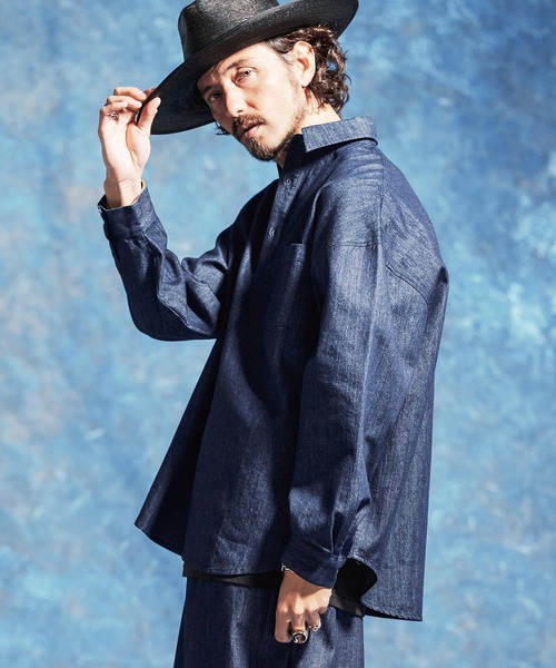 ms6410-8oz denim pull-over shirt (JIH-R1180)